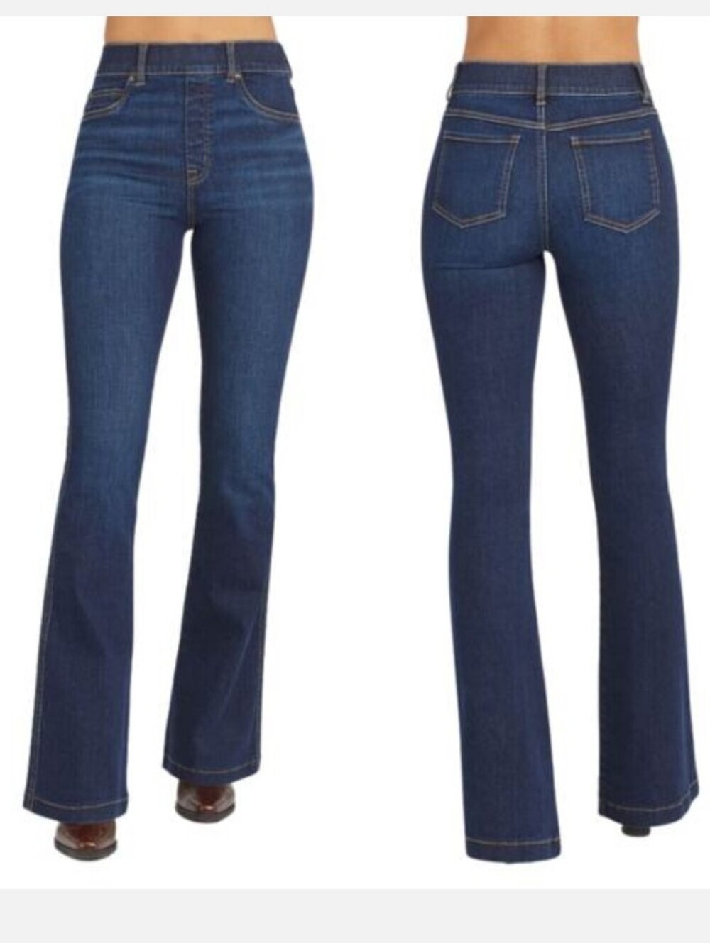 Spanx Jeans Flare Women's Large Blue Boho Revival Hippie NWT